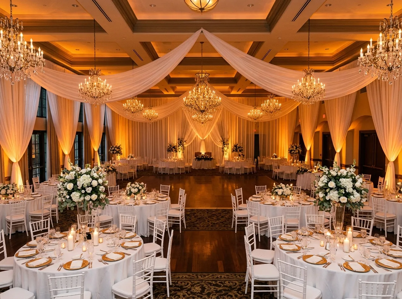 Premium linen table setting at reception